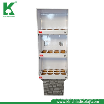 Tomato Sauce Cup Bottle Cardboard Corrugated Supermarket Floor Display Stand